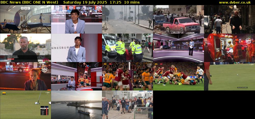 BBC News (BBC ONE N West) Saturday 19 July 2025 17:25 - 17:35