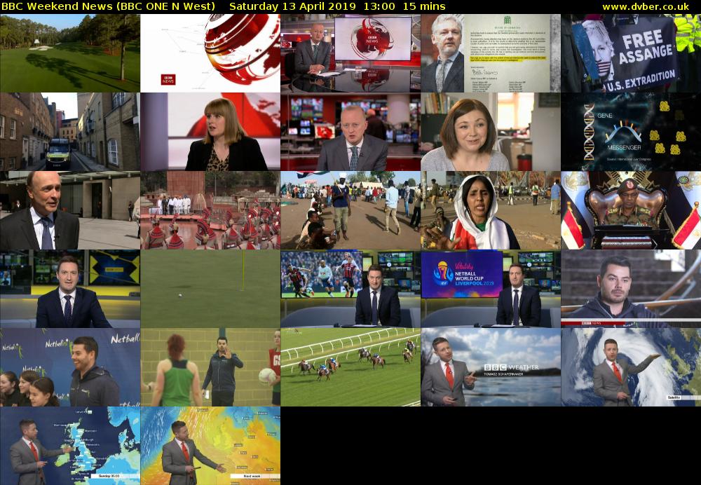BBC Weekend News (BBC ONE N West) Saturday 13 April 2019 13:00 - 13:15