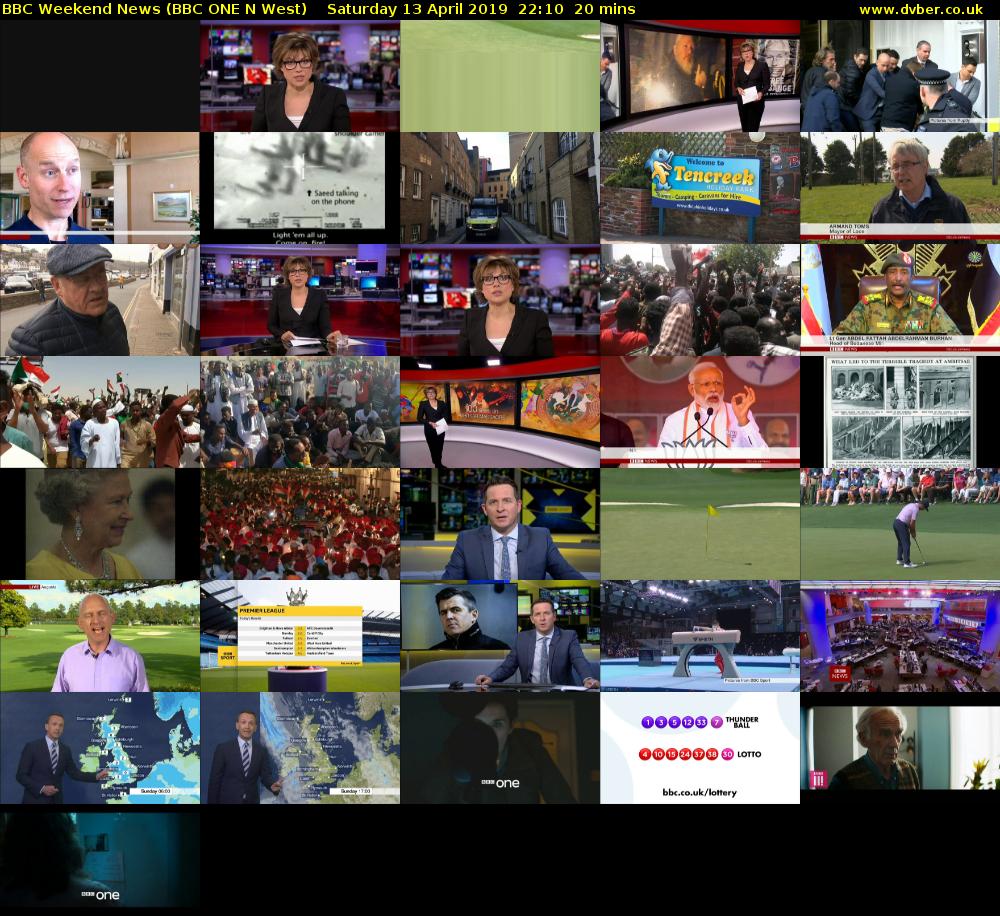 BBC Weekend News (BBC ONE N West) Saturday 13 April 2019 22:10 - 22:30