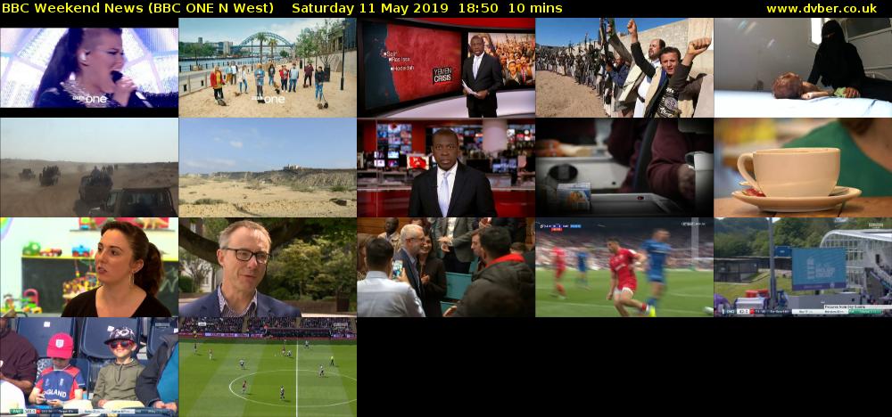 BBC Weekend News (BBC ONE N West) Saturday 11 May 2019 18:50 - 19:00