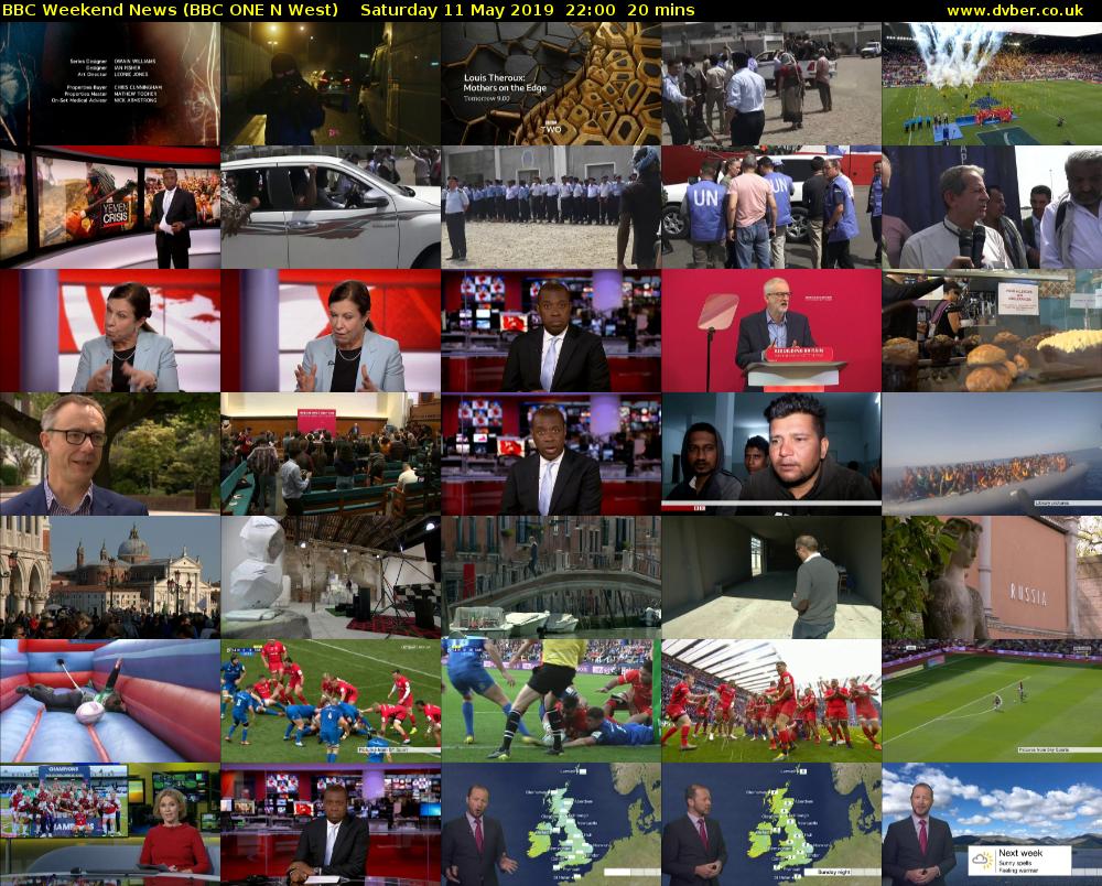 BBC Weekend News (BBC ONE N West) Saturday 11 May 2019 22:00 - 22:20