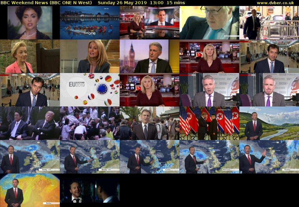 BBC Weekend News (BBC ONE N West) Sunday 26 May 2019 13:00 - 13:15