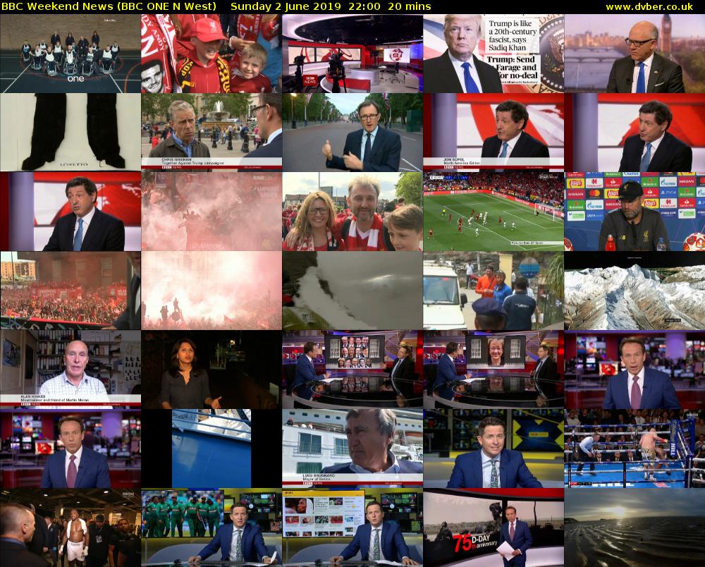 BBC Weekend News (BBC ONE N West) Sunday 2 June 2019 22:00 - 22:20