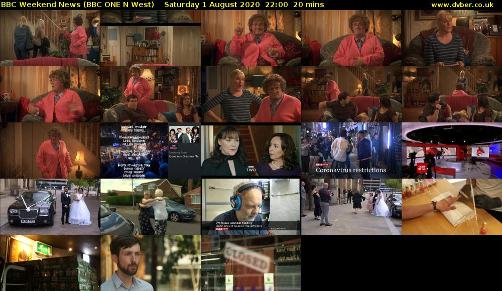 BBC Weekend News (BBC ONE N West) Saturday 1 August 2020 22:00 - 22:20