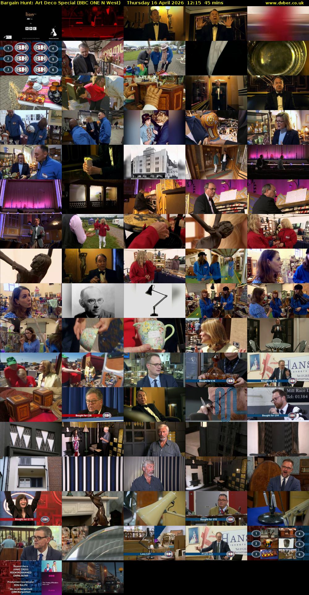 Bargain Hunt: Art Deco Special (BBC ONE N West) Thursday 16 April 2026 12:15 - 13:00