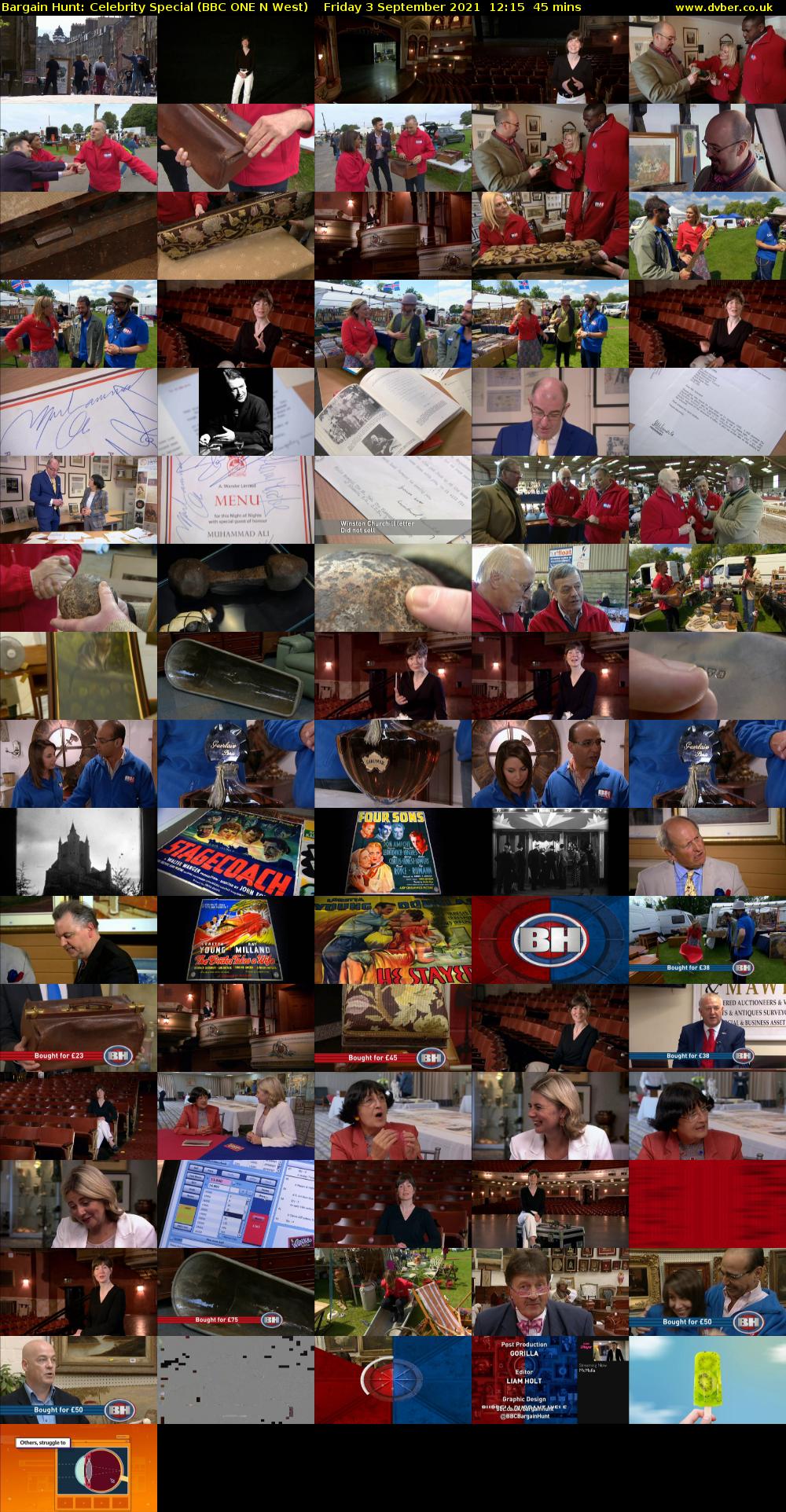 Bargain Hunt: Celebrity Special (BBC ONE N West) Friday 3 September 2021 12:15 - 13:00