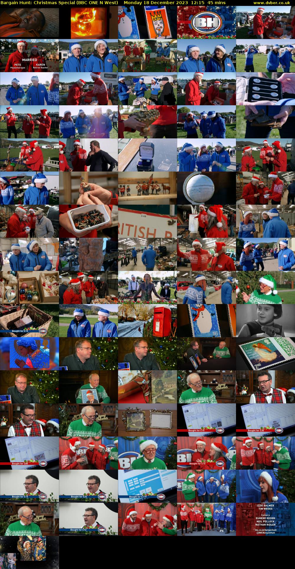 Bargain Hunt: Christmas Special (BBC ONE N West) Monday 18 December 2023 12:15 - 13:00