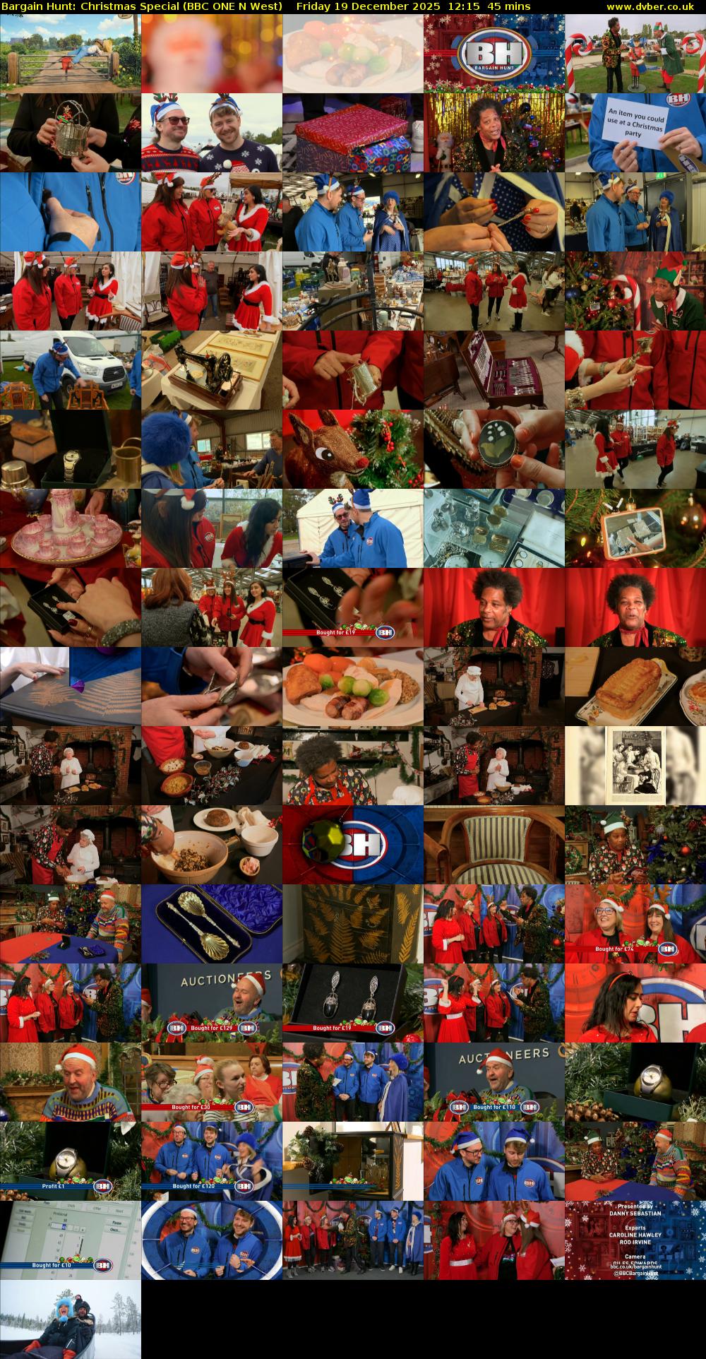 Bargain Hunt: Christmas Special (BBC ONE N West) Friday 19 December 2025 12:15 - 13:00