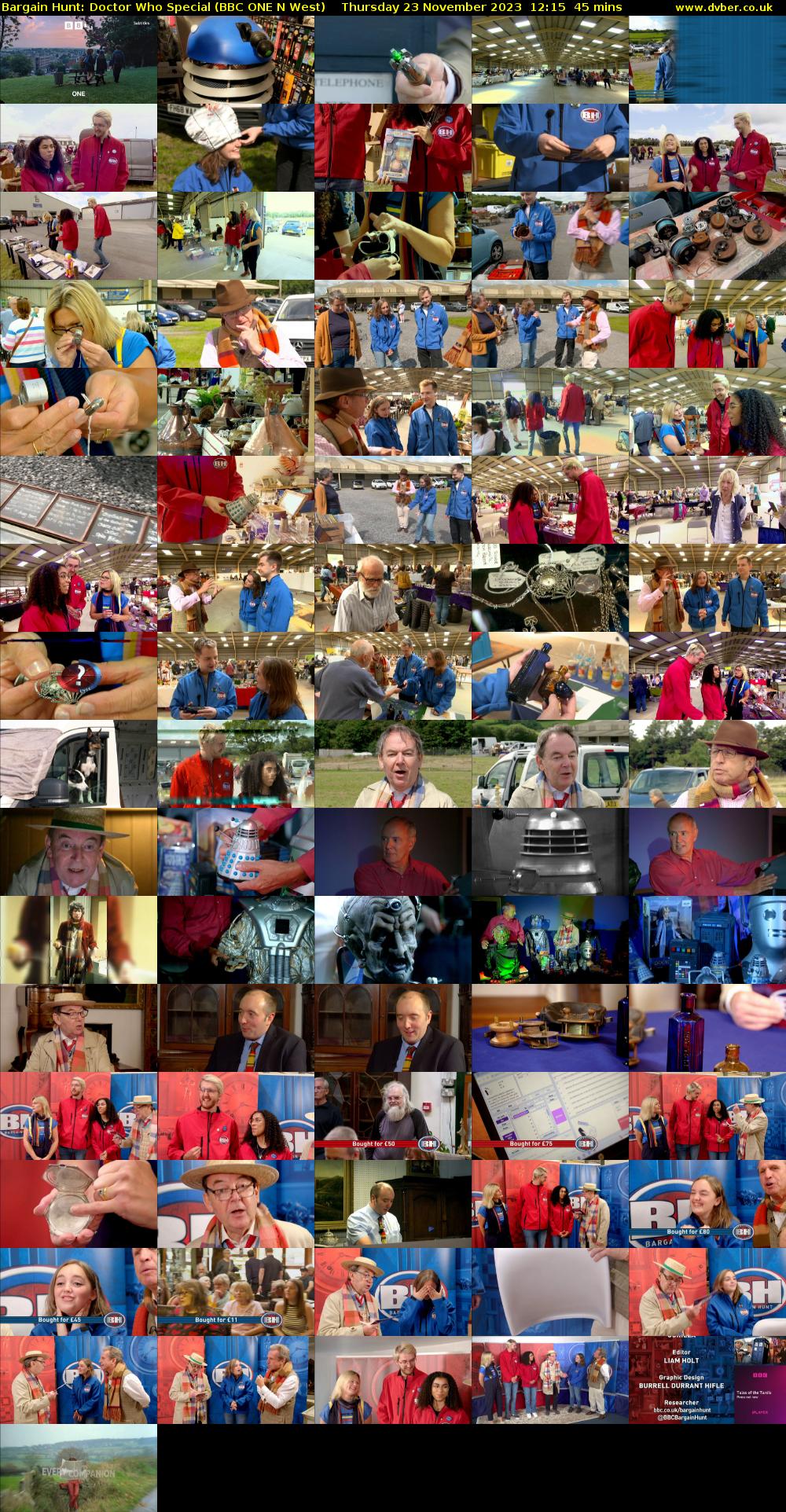Bargain Hunt: Doctor Who Special (BBC ONE N West) Thursday 23 November 2023 12:15 - 13:00