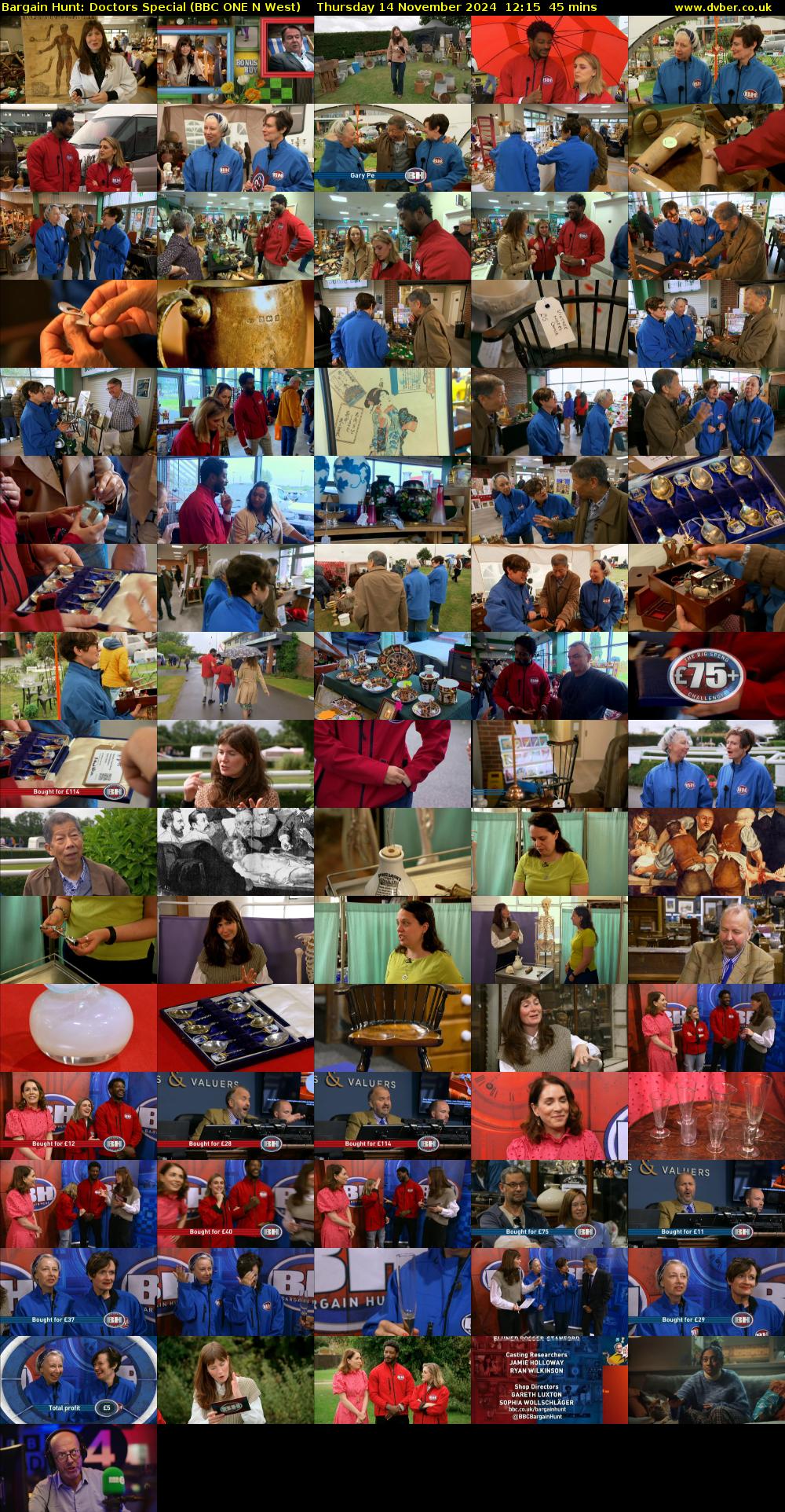 Bargain Hunt: Doctors Special (BBC ONE N West) Thursday 14 November 2024 12:15 - 13:00