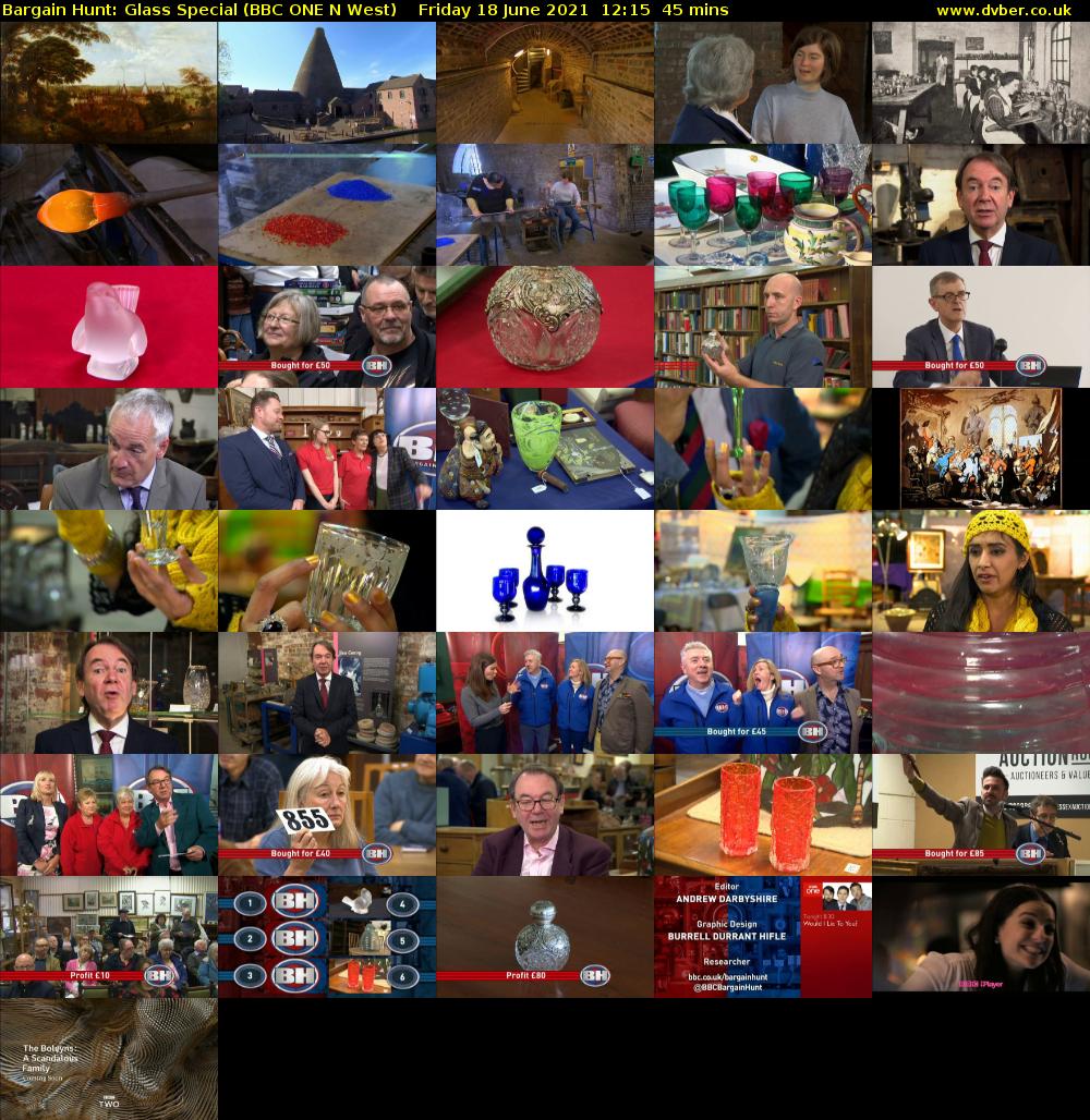 Bargain Hunt: Glass Special (BBC ONE N West) Friday 18 June 2021 12:15 - 13:00
