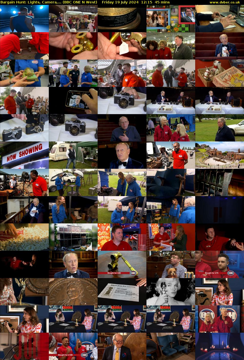 Bargain Hunt: Lights, Camera,... (BBC ONE N West) Friday 19 July 2024 12:15 - 13:00