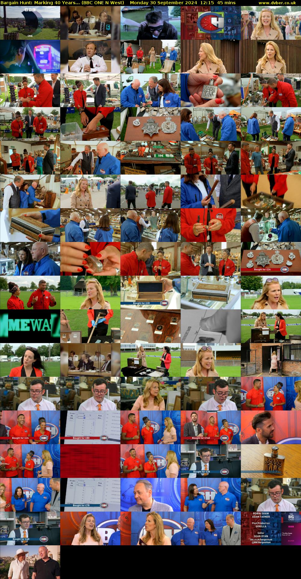 Bargain Hunt: Marking 40 Years... (BBC ONE N West) Monday 30 September 2024 12:15 - 13:00