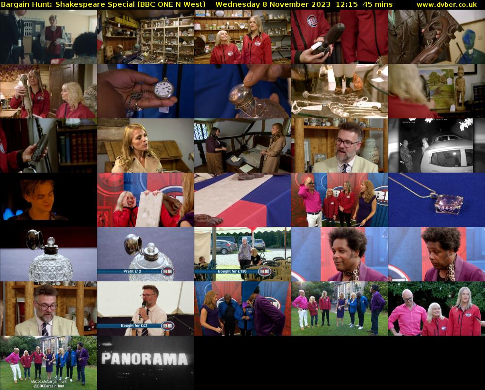 Bargain Hunt: Shakespeare Special (BBC ONE N West) Wednesday 8 November 2023 12:15 - 13:00