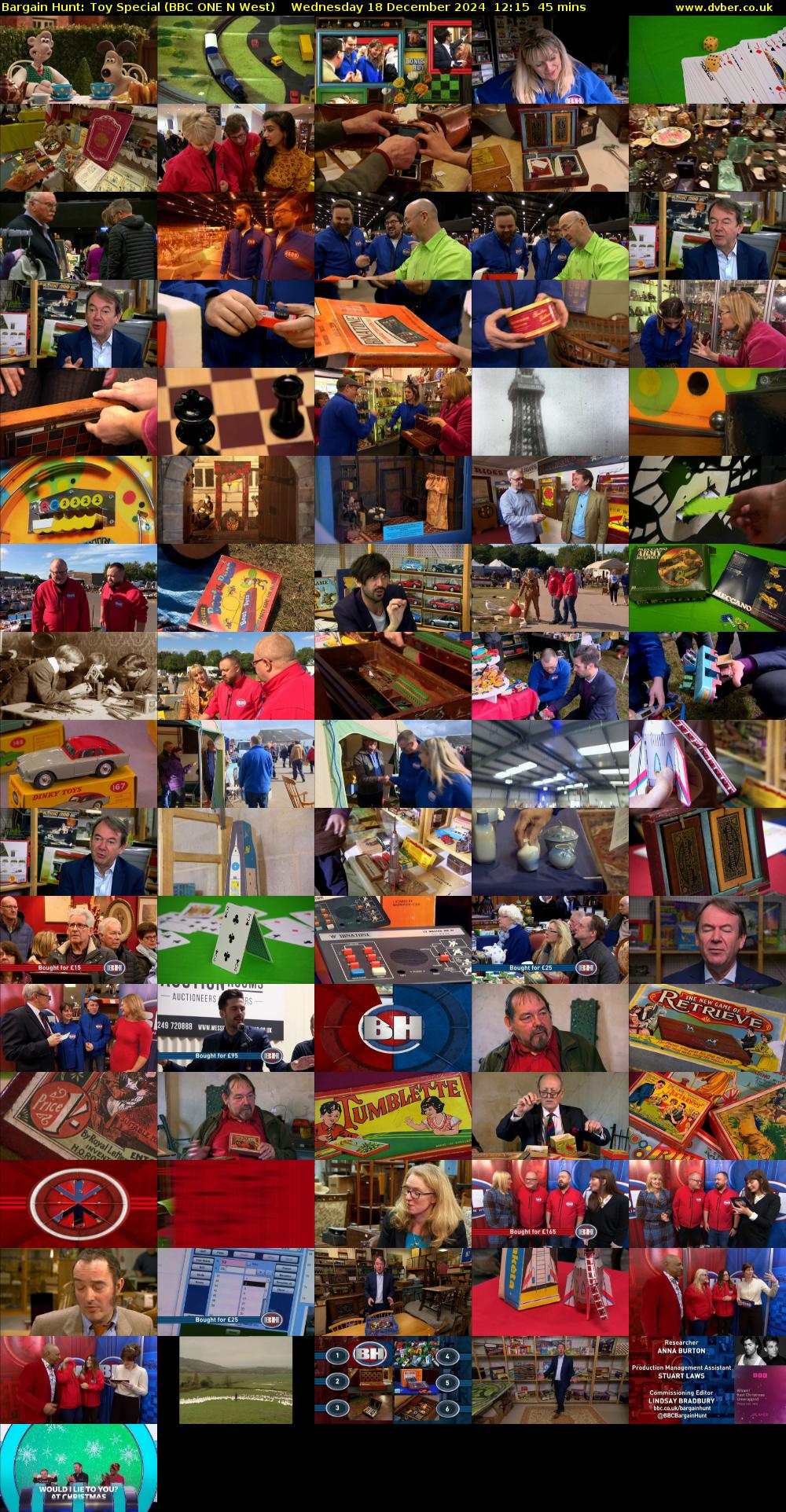 Bargain Hunt: Toy Special (BBC ONE N West) Wednesday 18 December 2024 12:15 - 13:00