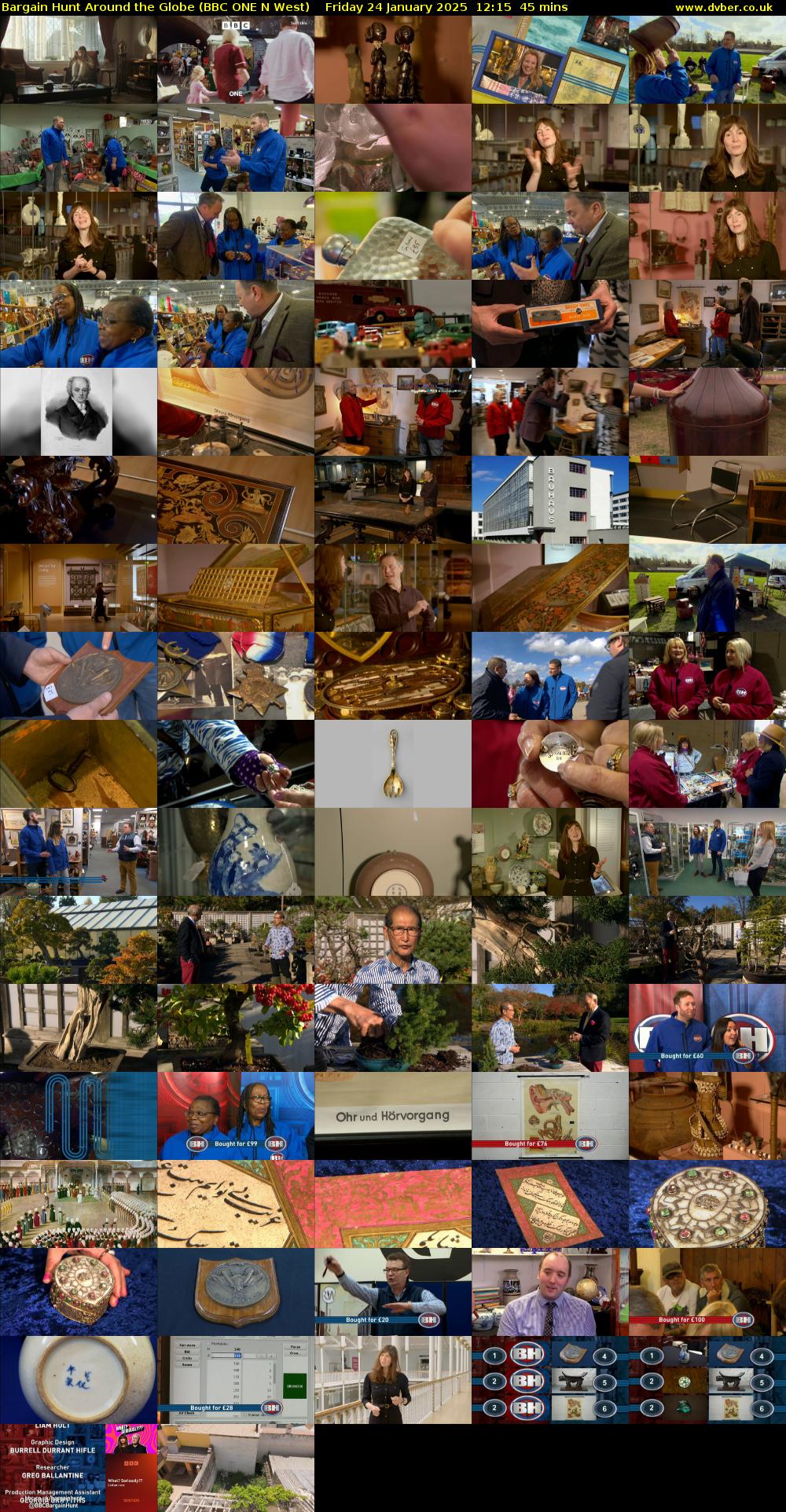 Bargain Hunt Around the Globe (BBC ONE N West) Friday 24 January 2025 12:15 - 13:00
