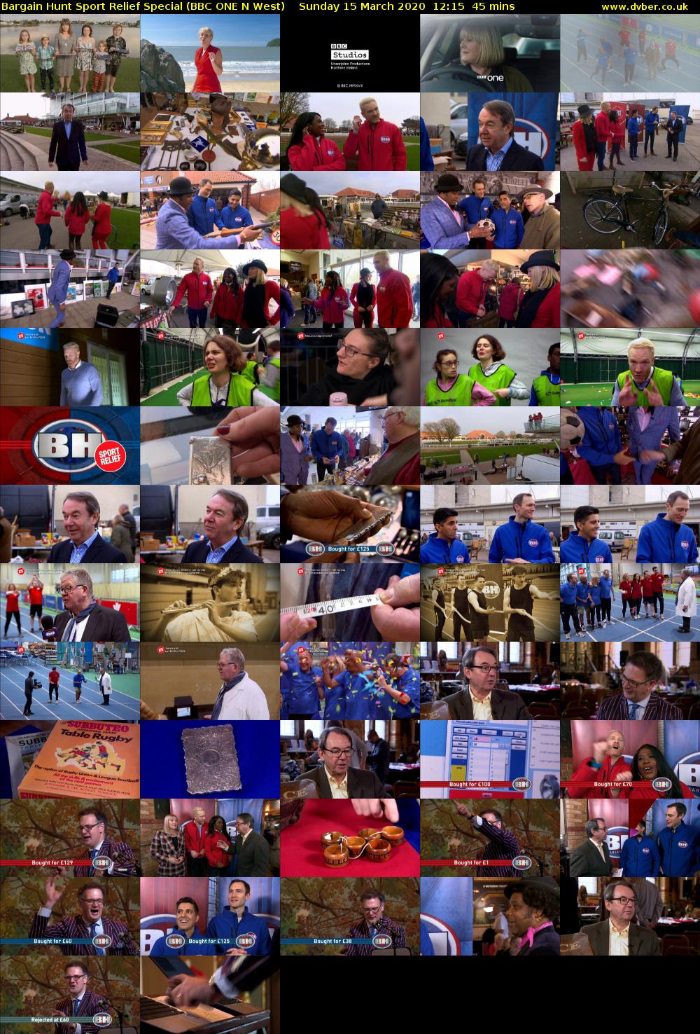 Bargain Hunt Sport Relief Special (BBC ONE N West) Sunday 15 March 2020 12:15 - 13:00