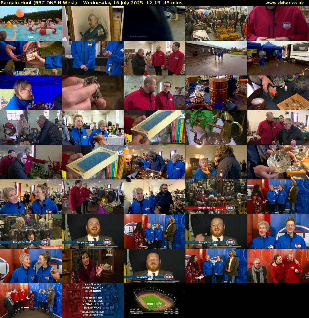 Bargain Hunt (BBC ONE N West) Wednesday 16 July 2025 12:15 - 13:00