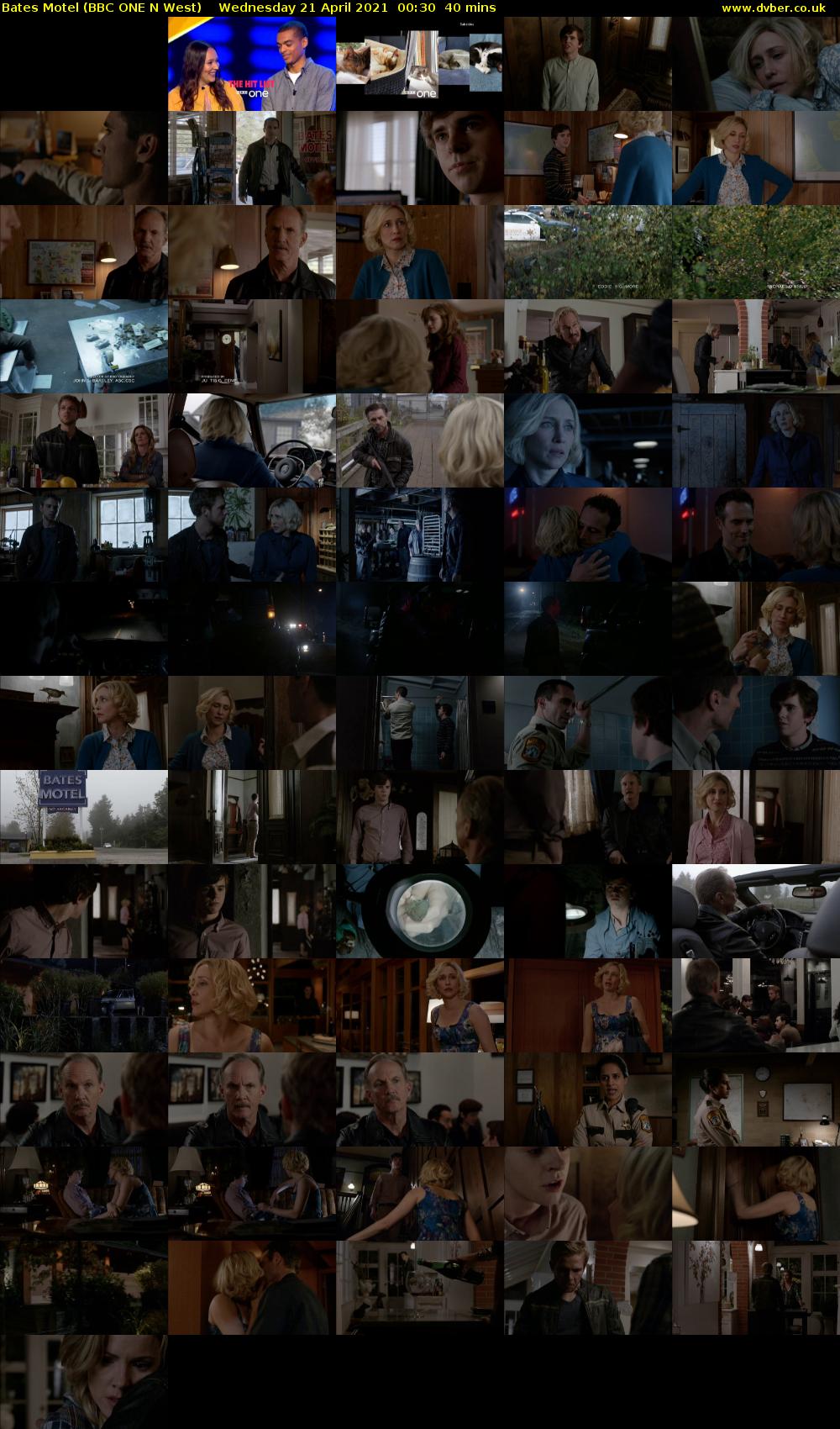 Bates Motel (BBC ONE N West) Wednesday 21 April 2021 00:30 - 01:10