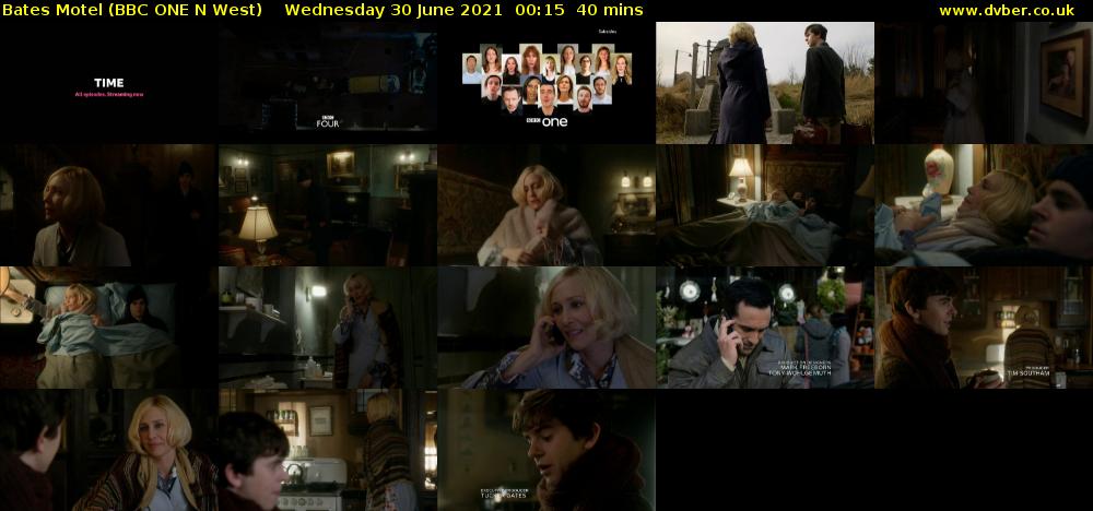 Bates Motel (BBC ONE N West) Wednesday 30 June 2021 00:15 - 00:55