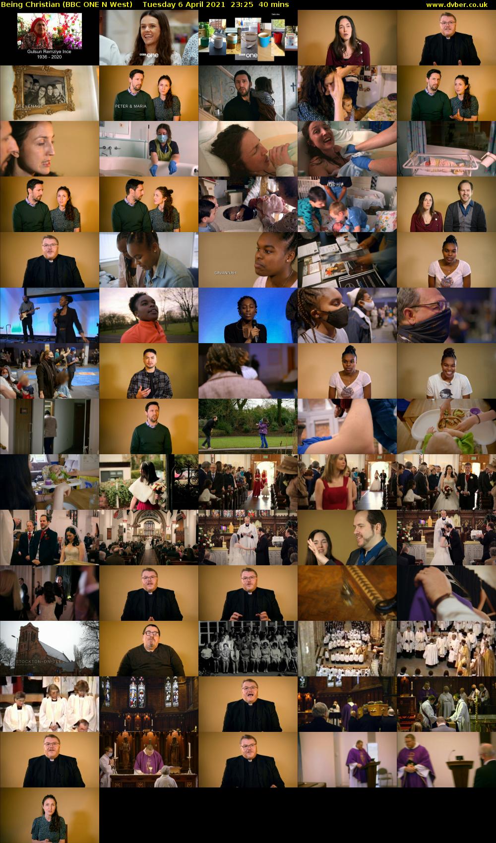 Being Christian (BBC ONE N West) Tuesday 6 April 2021 23:25 - 00:05