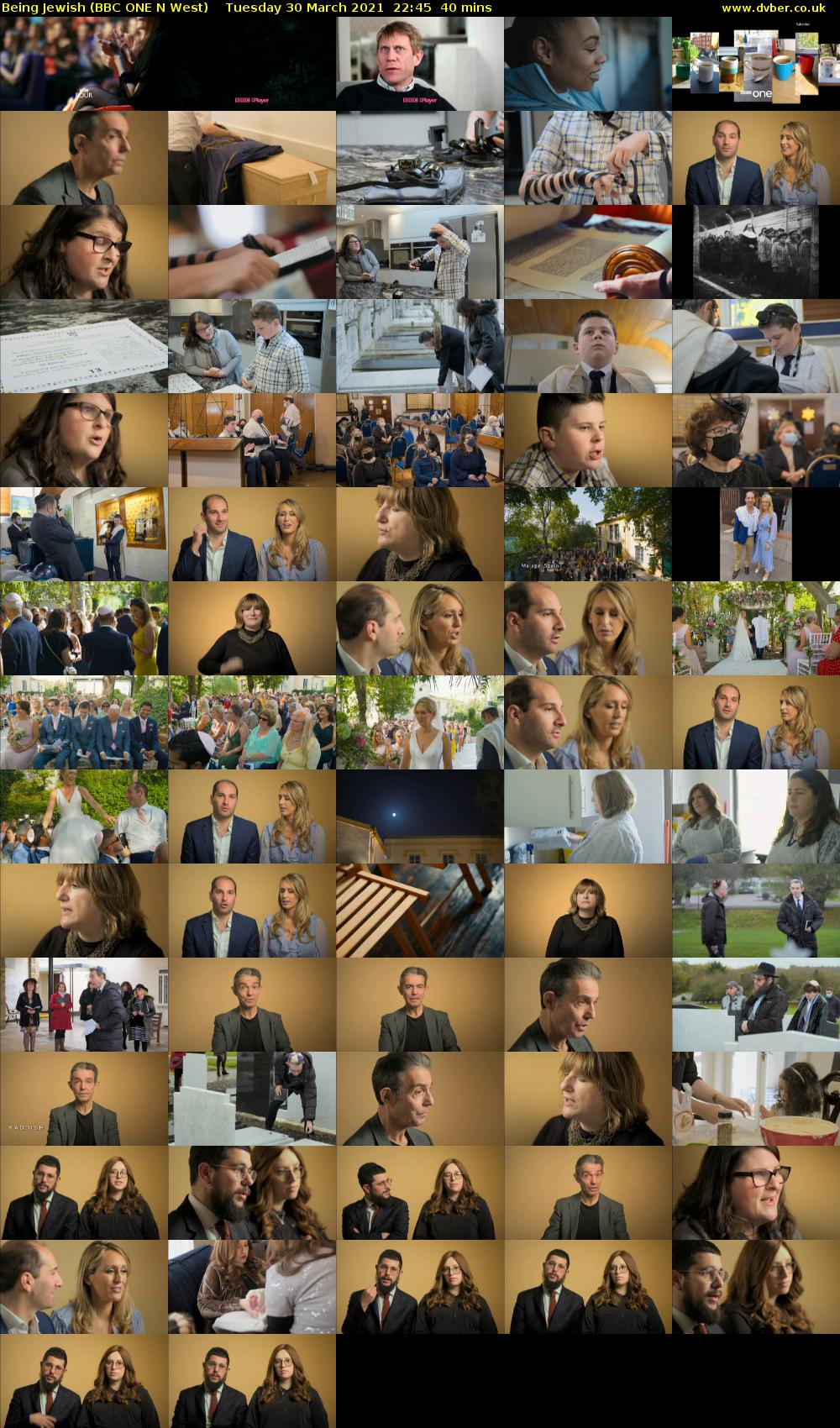 Being Jewish (BBC ONE N West) Tuesday 30 March 2021 22:45 - 23:25