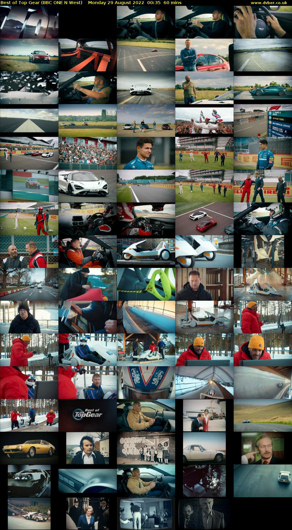 Best of Top Gear (BBC ONE N West) Monday 29 August 2022 00:35 - 01:35