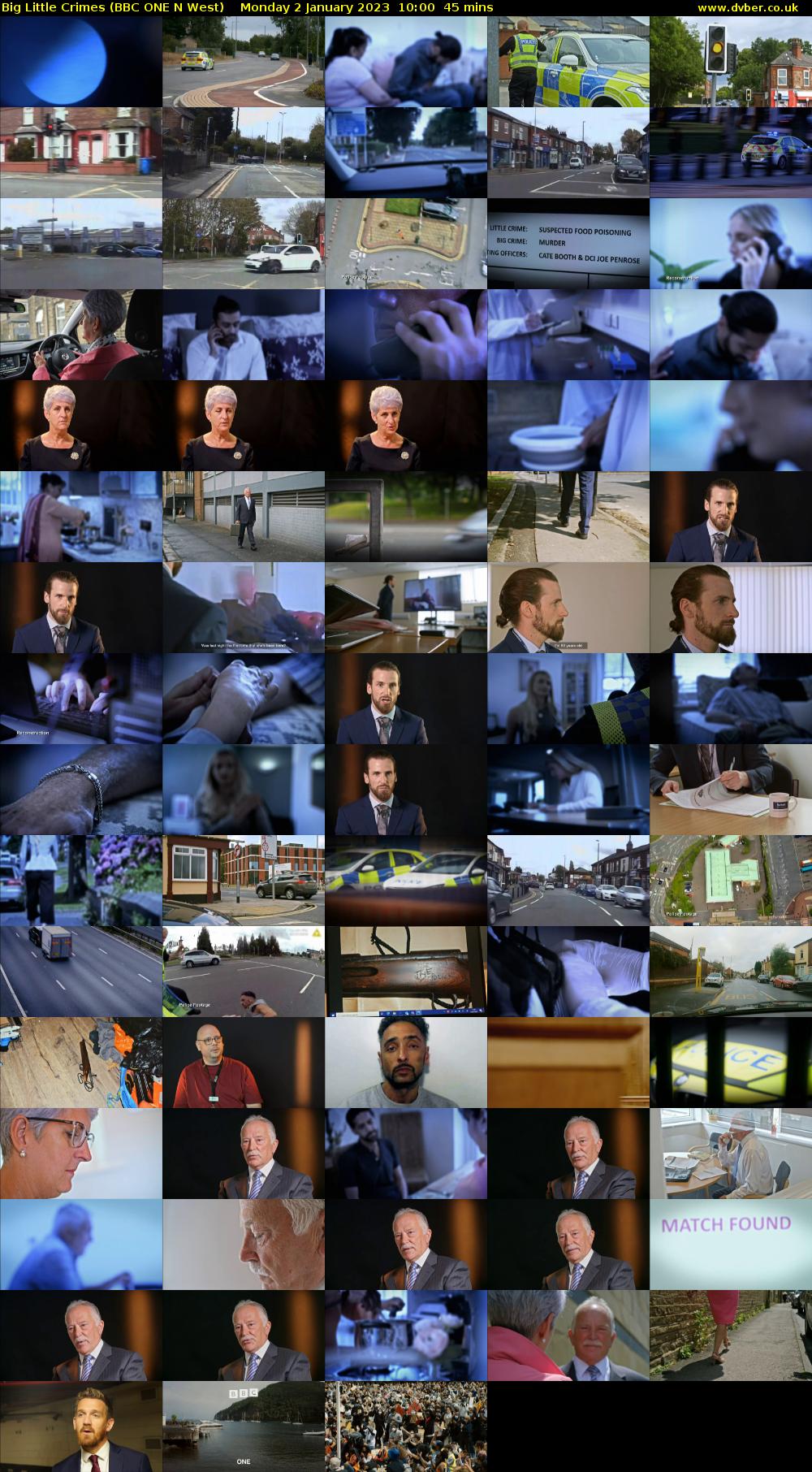Big Little Crimes (BBC ONE N West) Monday 2 January 2023 10:00 - 10:45