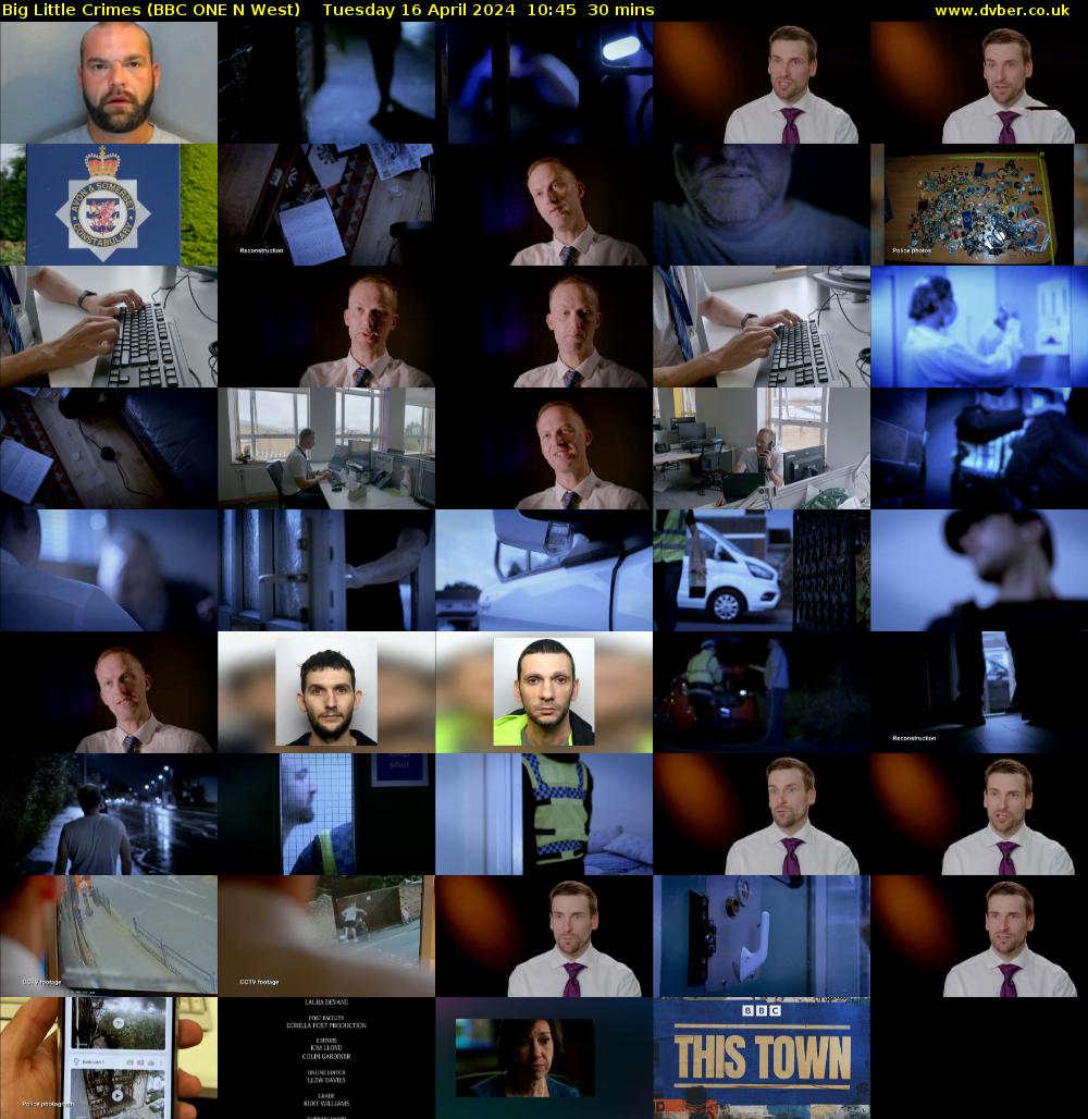 Big Little Crimes (BBC ONE N West) Tuesday 16 April 2024 10:45 - 11:15