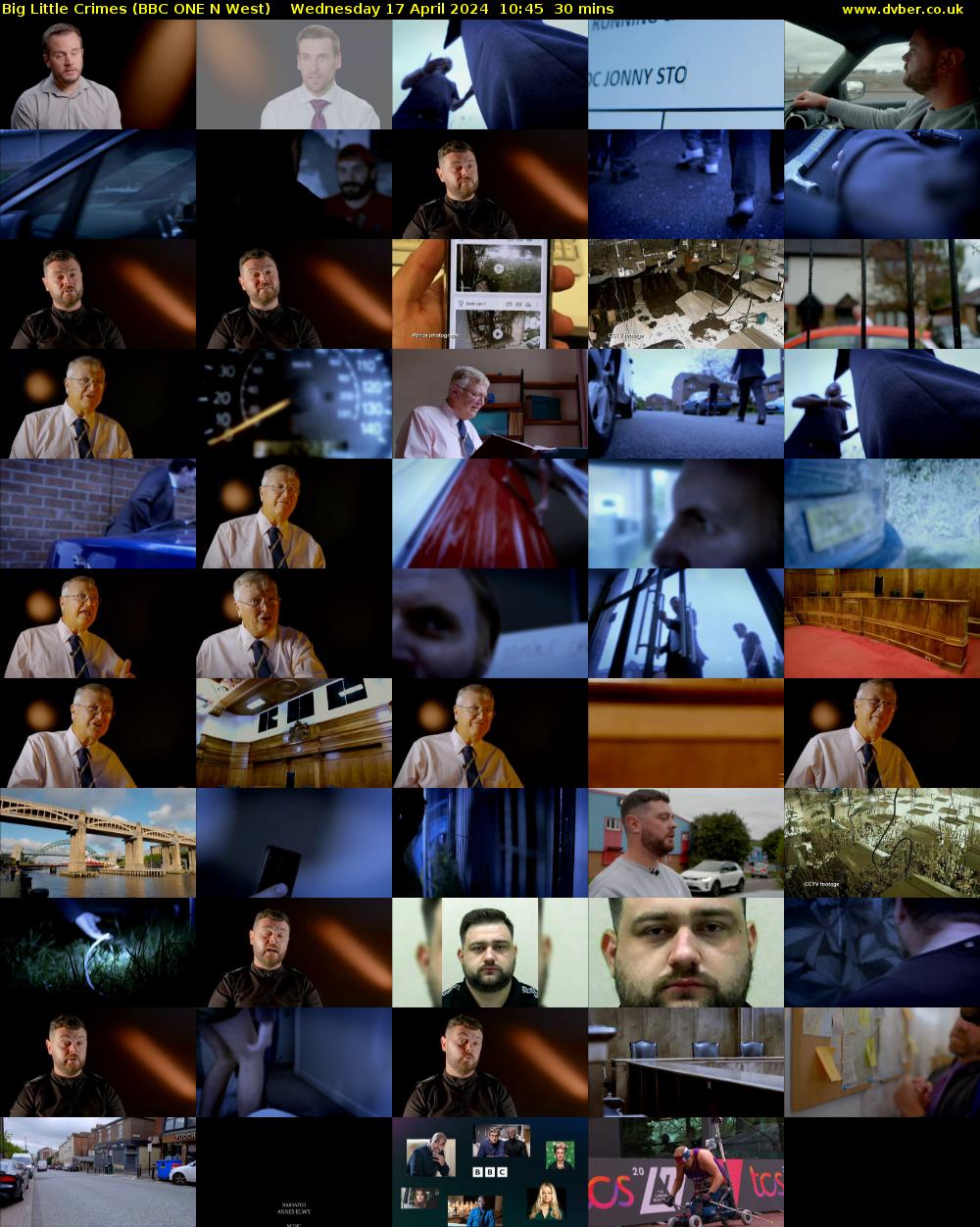 Big Little Crimes (BBC ONE N West) Wednesday 17 April 2024 10:45 - 11:15