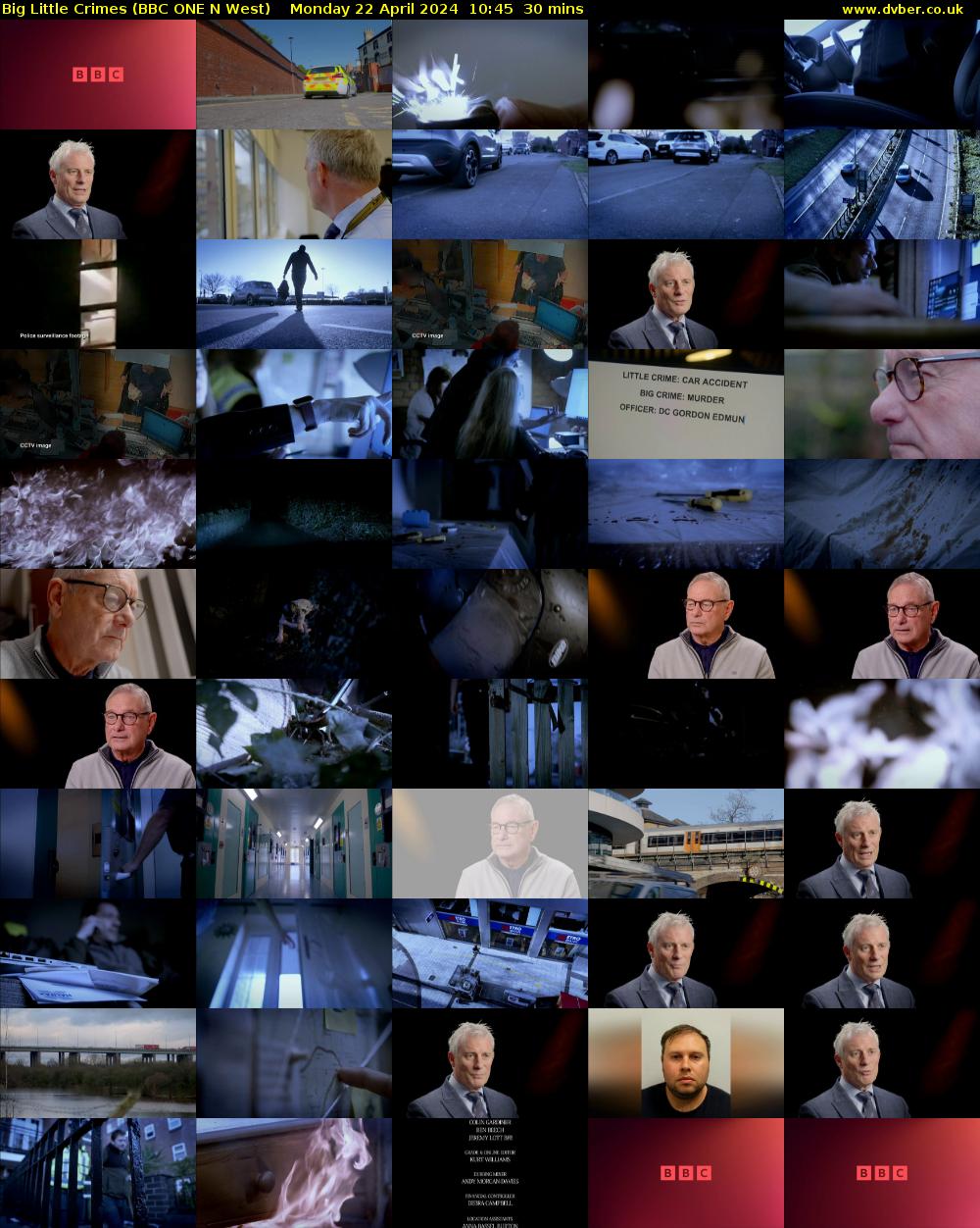 Big Little Crimes (BBC ONE N West) Monday 22 April 2024 10:45 - 11:15