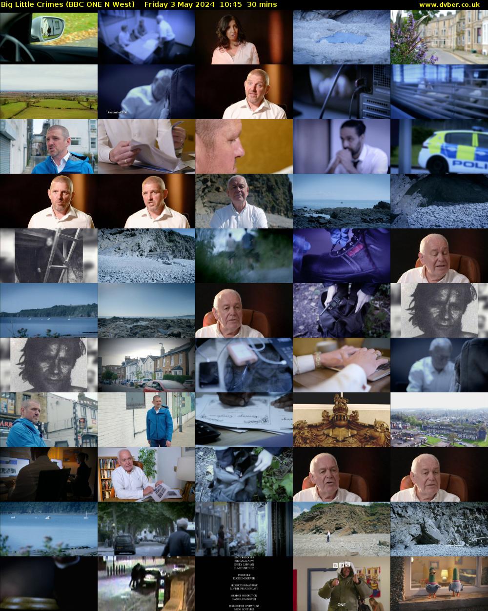 Big Little Crimes (BBC ONE N West) Friday 3 May 2024 10:45 - 11:15