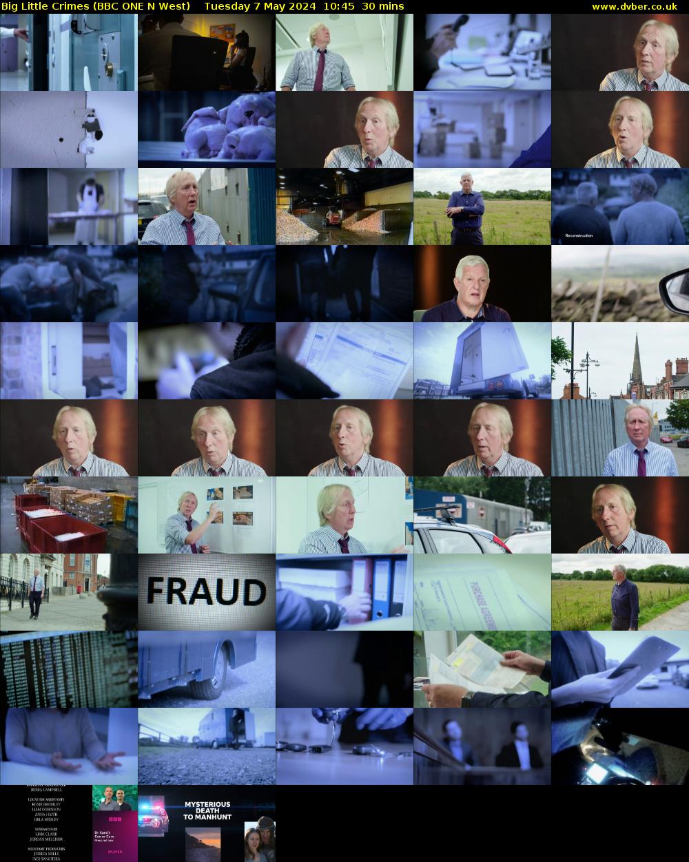 Big Little Crimes (BBC ONE N West) Tuesday 7 May 2024 10:45 - 11:15