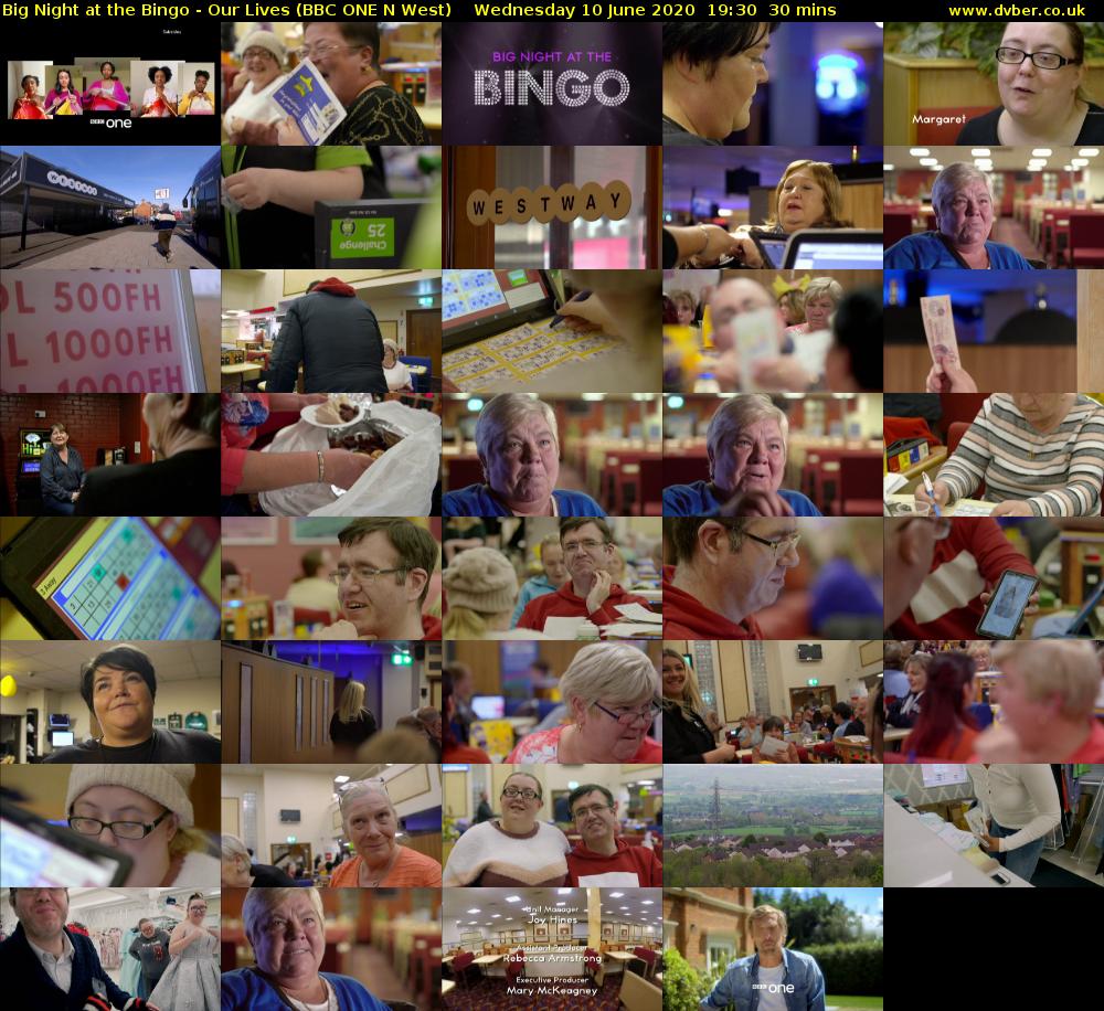 Big Night at the Bingo - Our Lives (BBC ONE N West) Wednesday 10 June 2020 19:30 - 20:00