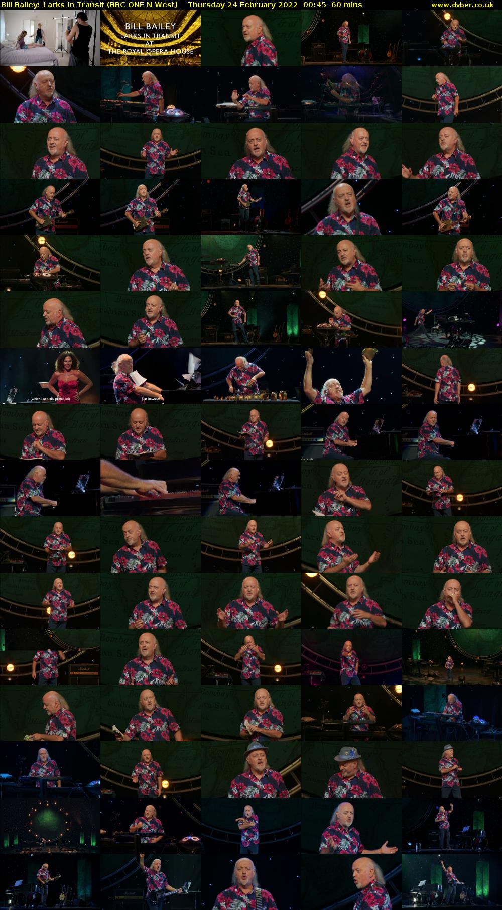 Bill Bailey: Larks in Transit (BBC ONE N West) Thursday 24 February 2022 00:45 - 01:45