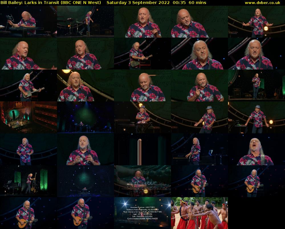 Bill Bailey: Larks in Transit (BBC ONE N West) Saturday 3 September 2022 00:35 - 01:35