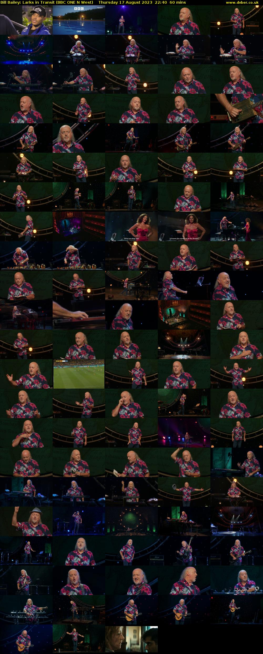 Bill Bailey: Larks in Transit (BBC ONE N West) Thursday 17 August 2023 22:40 - 23:40