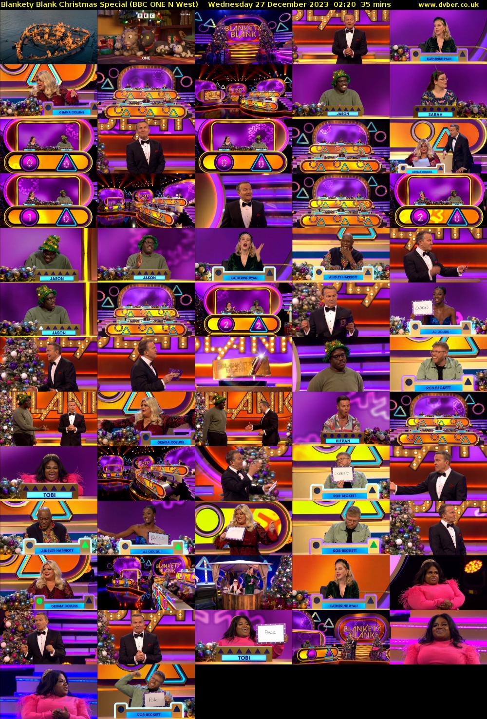 Blankety Blank Christmas Special (BBC ONE N West) Wednesday 27 December 2023 02:20 - 02:55