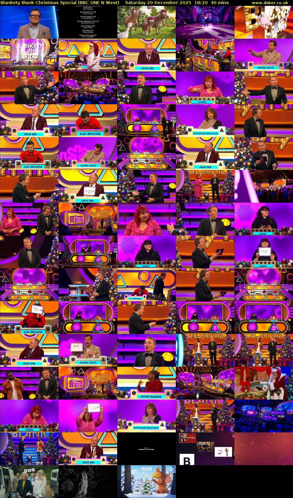 Blankety Blank Christmas Special (BBC ONE N West) Saturday 20 December 2025 18:20 - 19:00