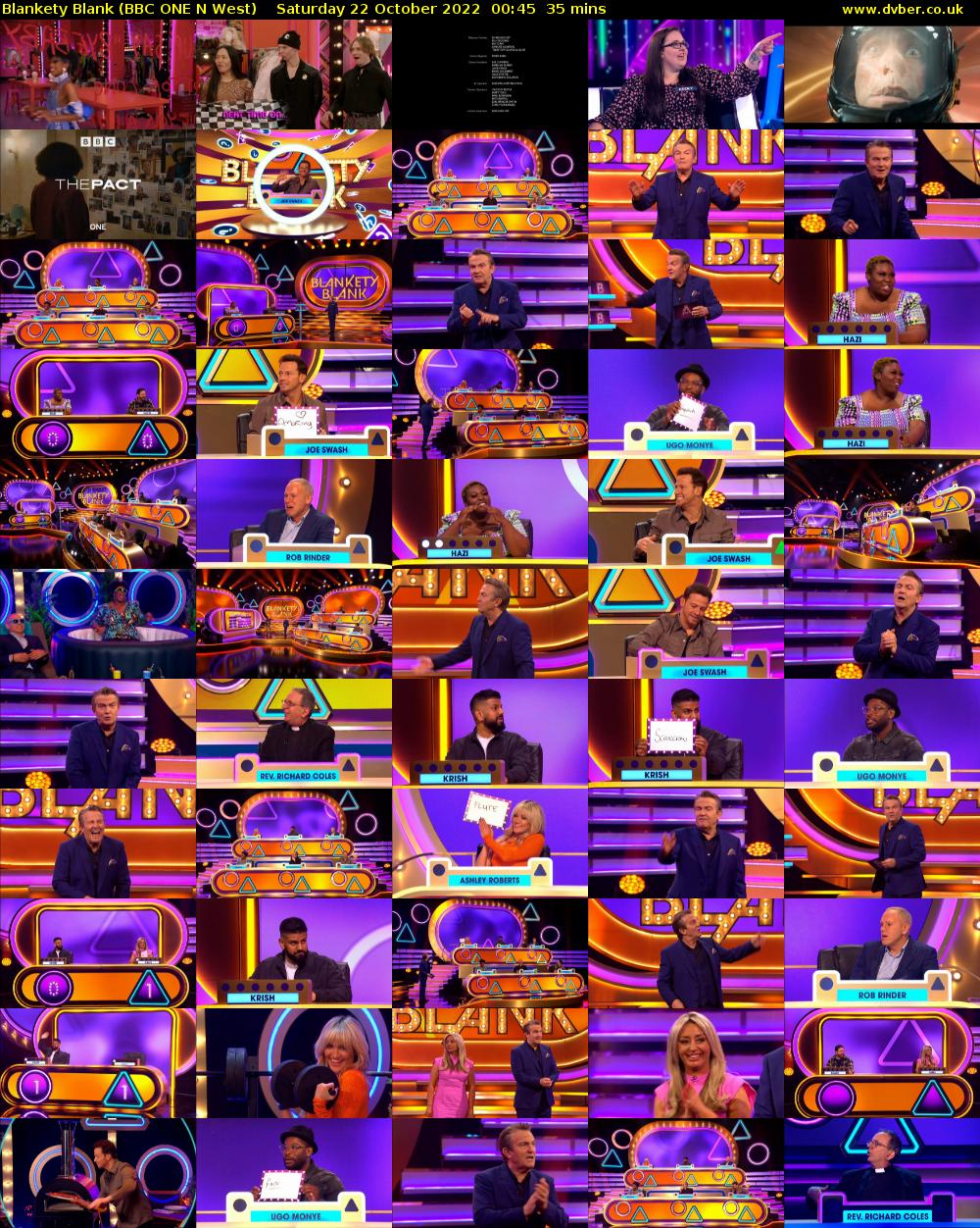 Blankety Blank (BBC ONE N West) Saturday 22 October 2022 00:45 - 01:20