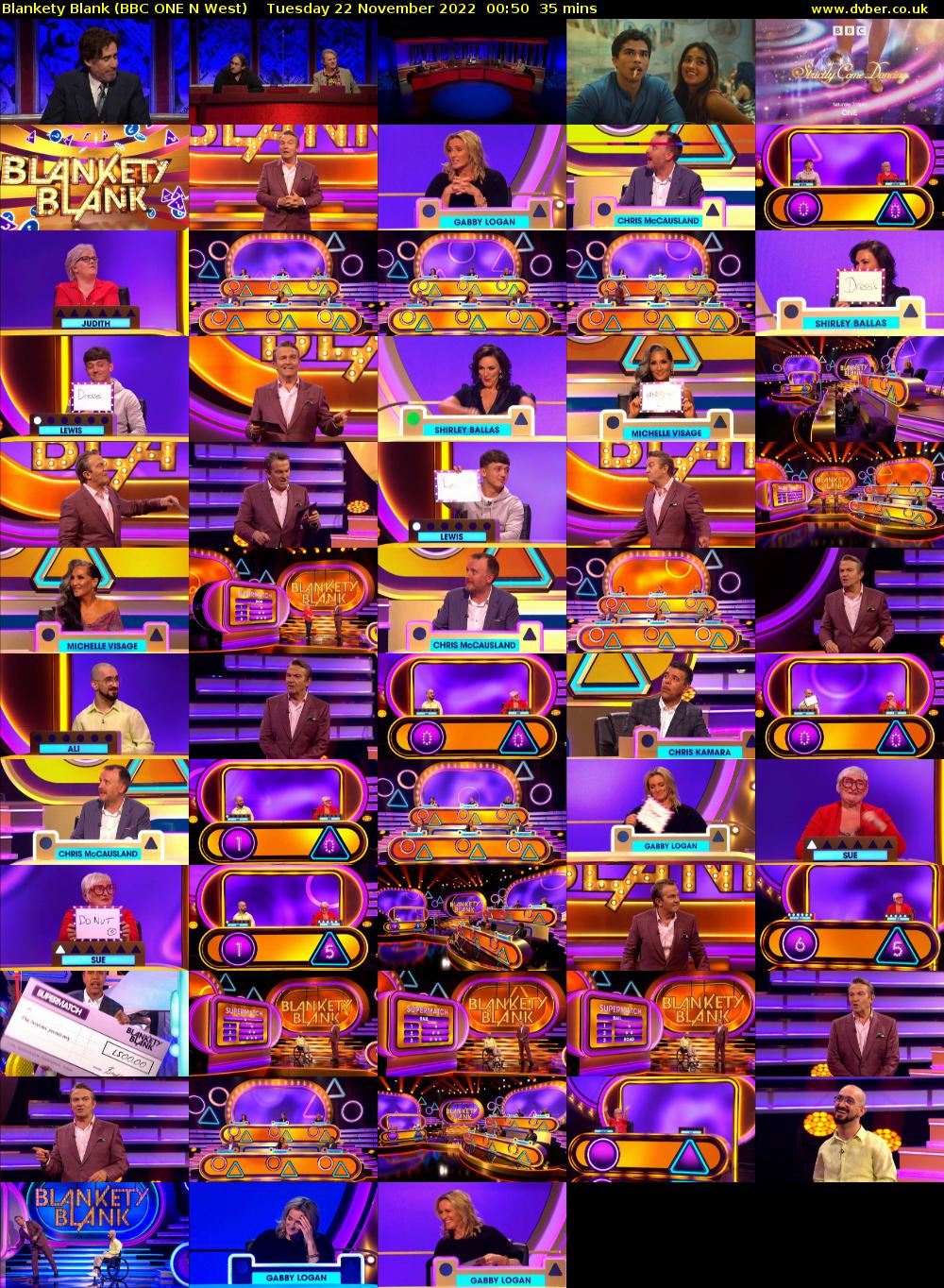 Blankety Blank (BBC ONE N West) Tuesday 22 November 2022 00:50 - 01:25