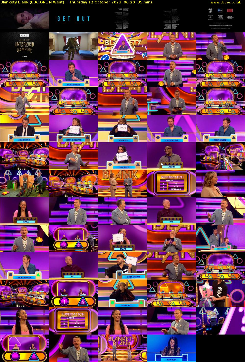 Blankety Blank (BBC ONE N West) Thursday 12 October 2023 00:20 - 00:55