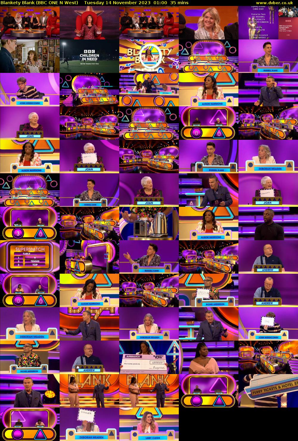Blankety Blank (BBC ONE N West) Tuesday 14 November 2023 01:00 - 01:35