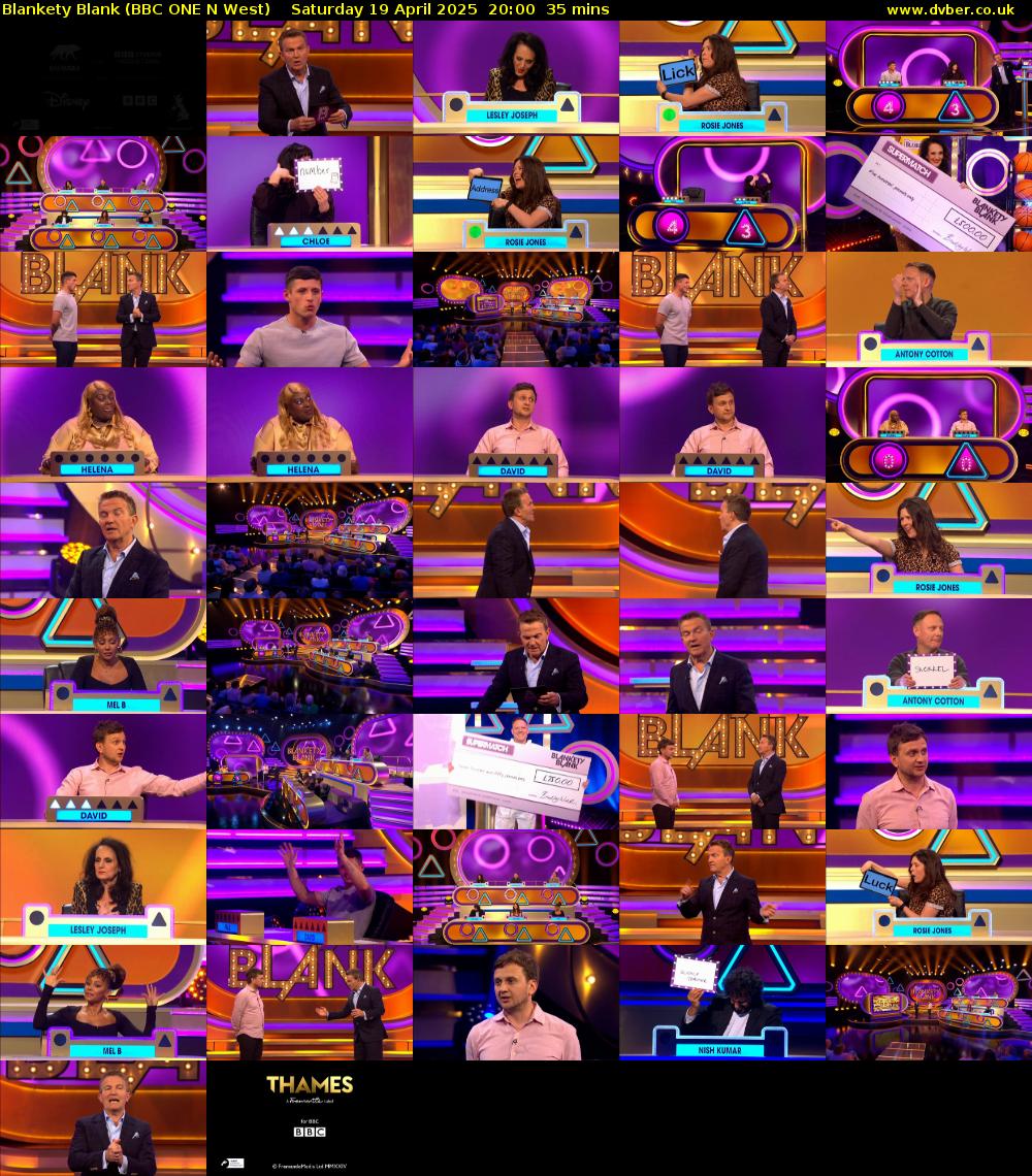 Blankety Blank (BBC ONE N West) Saturday 19 April 2025 20:00 - 20:35