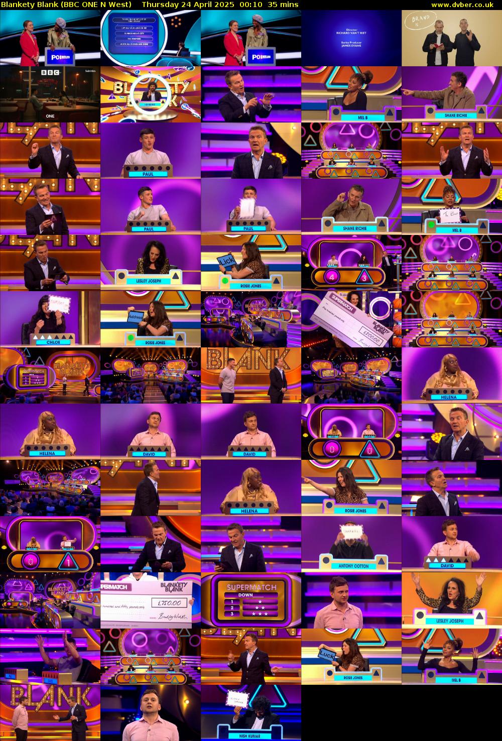 Blankety Blank (BBC ONE N West) Thursday 24 April 2025 00:10 - 00:45