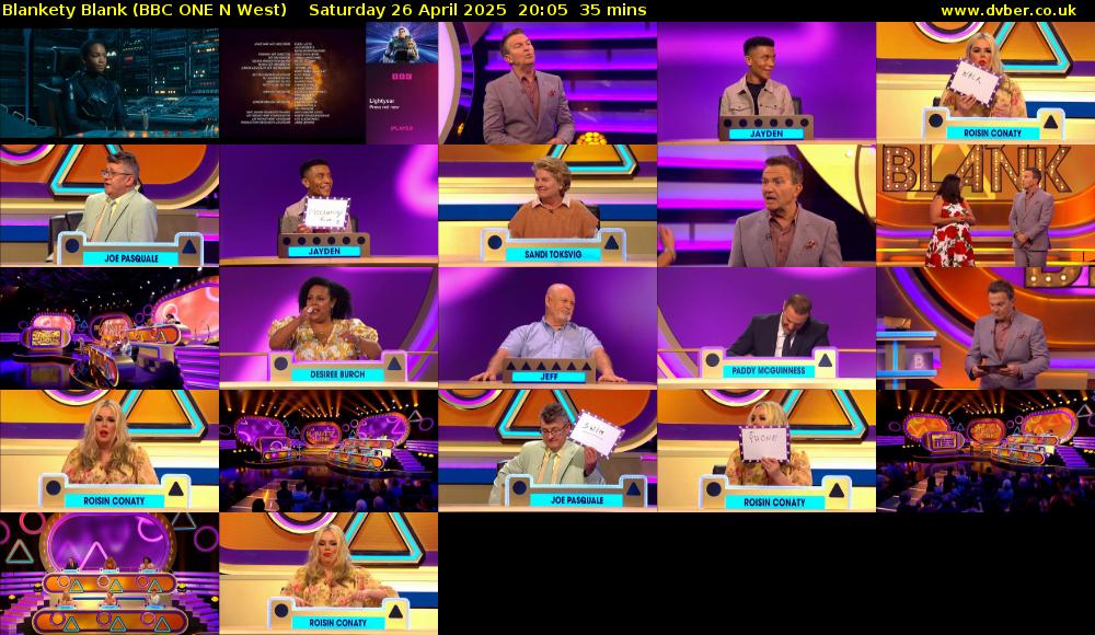 Blankety Blank (BBC ONE N West) Saturday 26 April 2025 20:05 - 20:40