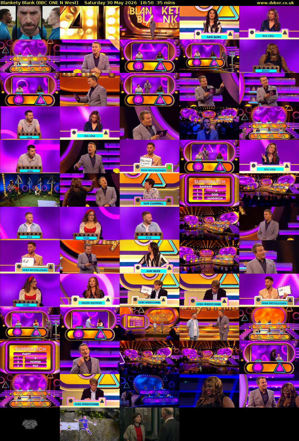 Blankety Blank (BBC ONE N West) Saturday 30 May 2026 18:50 - 19:25