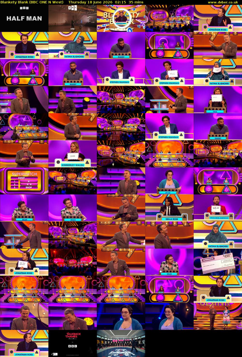 Blankety Blank (BBC ONE N West) Thursday 18 June 2026 02:15 - 02:50