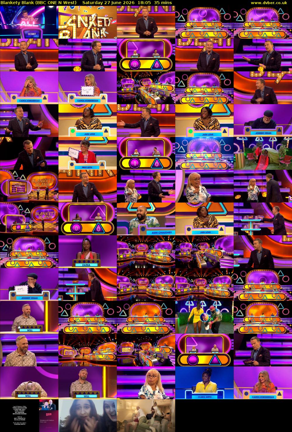 Blankety Blank (BBC ONE N West) Saturday 27 June 2026 18:05 - 18:40
