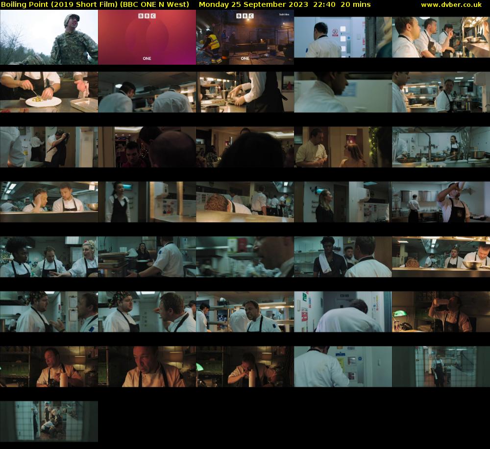 Boiling Point (2019 Short Film) (BBC ONE N West) Monday 25 September 2023 22:40 - 23:00